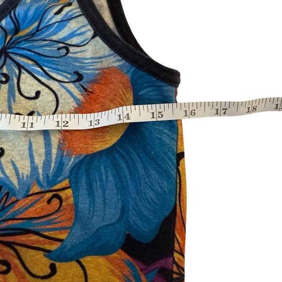 The Kit by Daniel Vosovic Midi Tank Dress Black Floral Camelia Large Art Deco - Picture 8 of 11